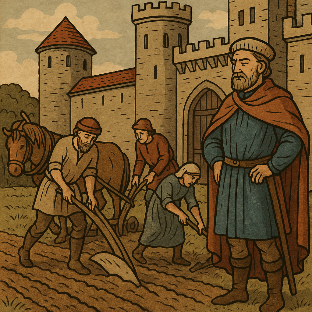 봉건 사회의 농노 제도 관련 이미지