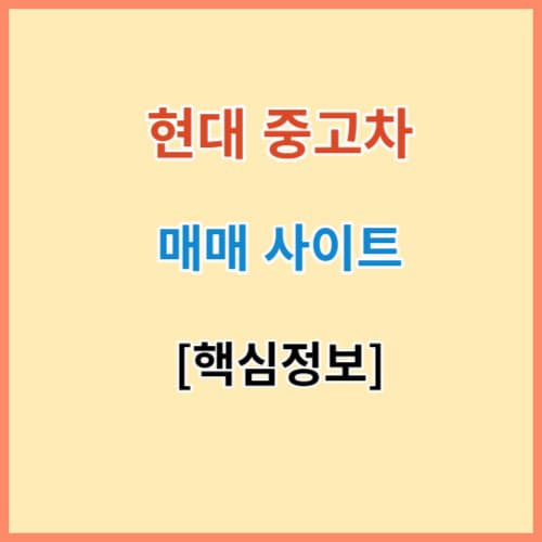현대 중고차 사이트 핵심정보