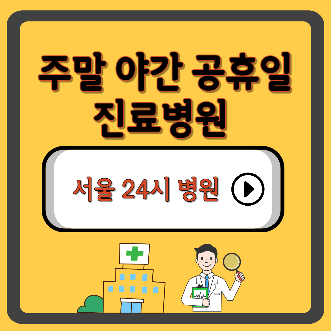 서울 내 근처 24시 야간 심야 공휴일 일요일 설 추석 연휴 진료 병원 찾는 방법