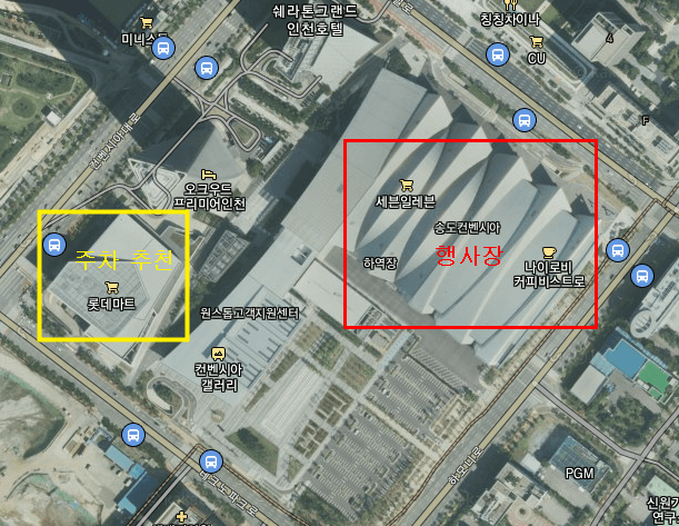 컨벤시아, 롯데마트 주차장 지도