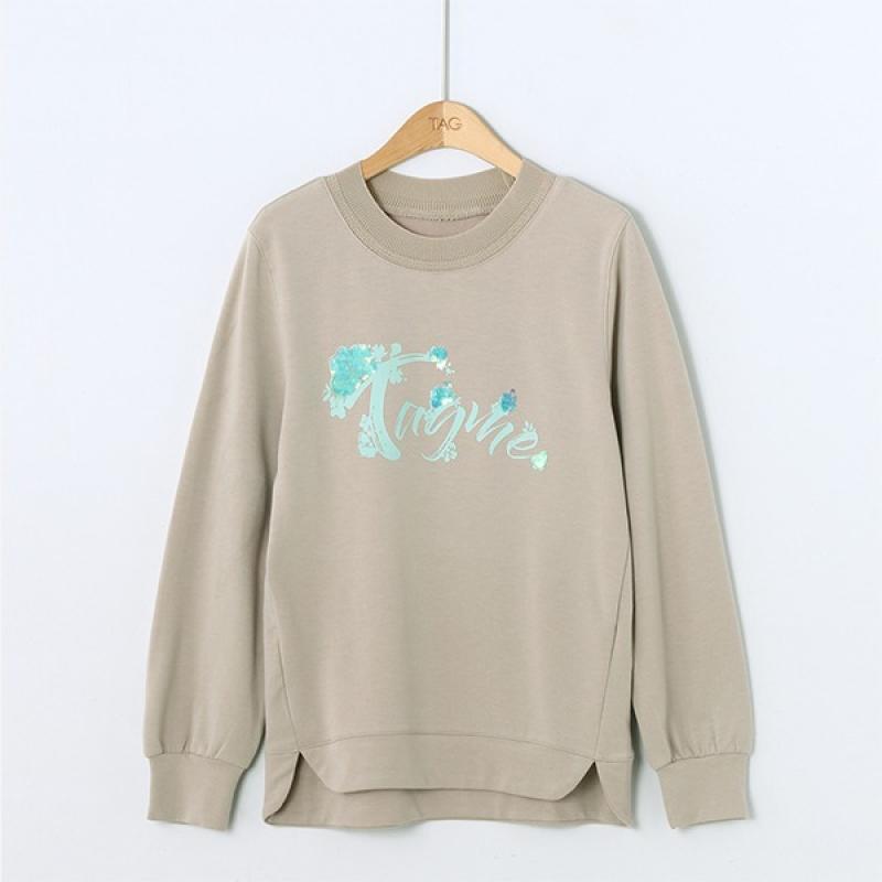 태그 레터링 스팽글 티셔츠