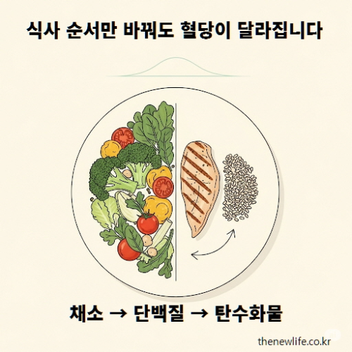채소 → 단백질 → 탄수화물 순으로 먹는 식사 순서와 혈당 조절 효과