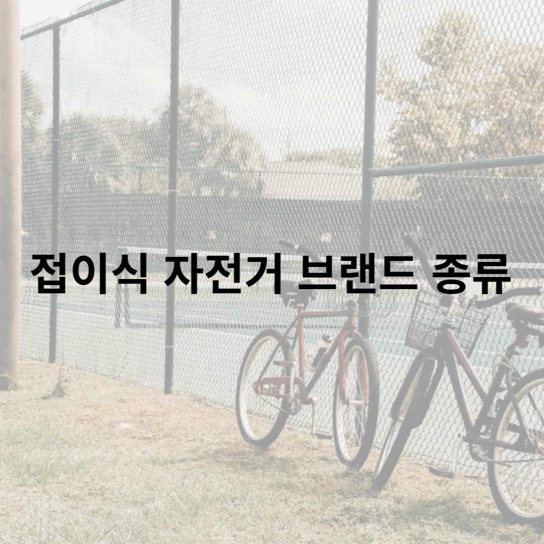 접이식 자전거 브랜드 종류 및 순위