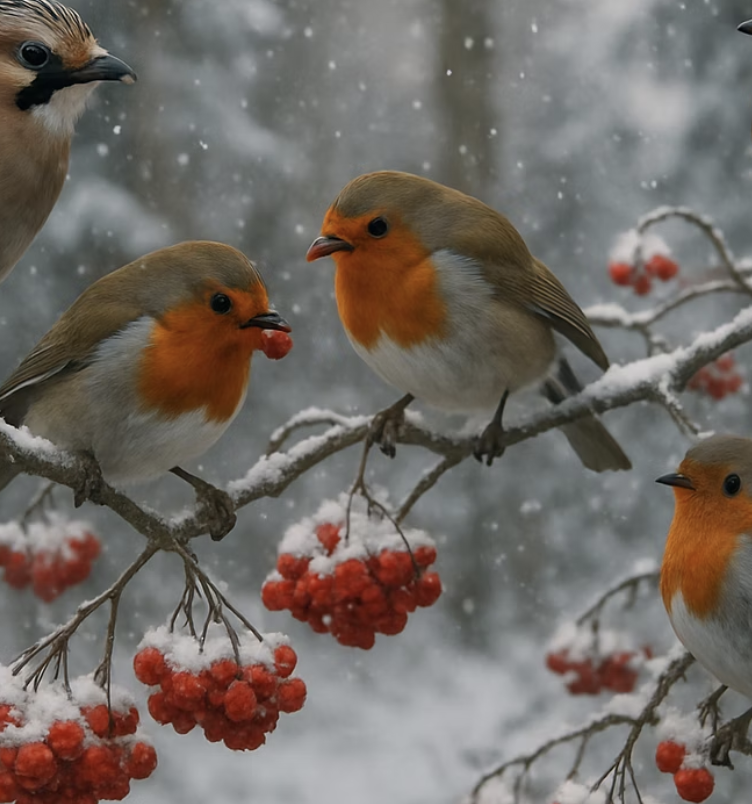 새들에게는 최고의 겨울 진수성찬