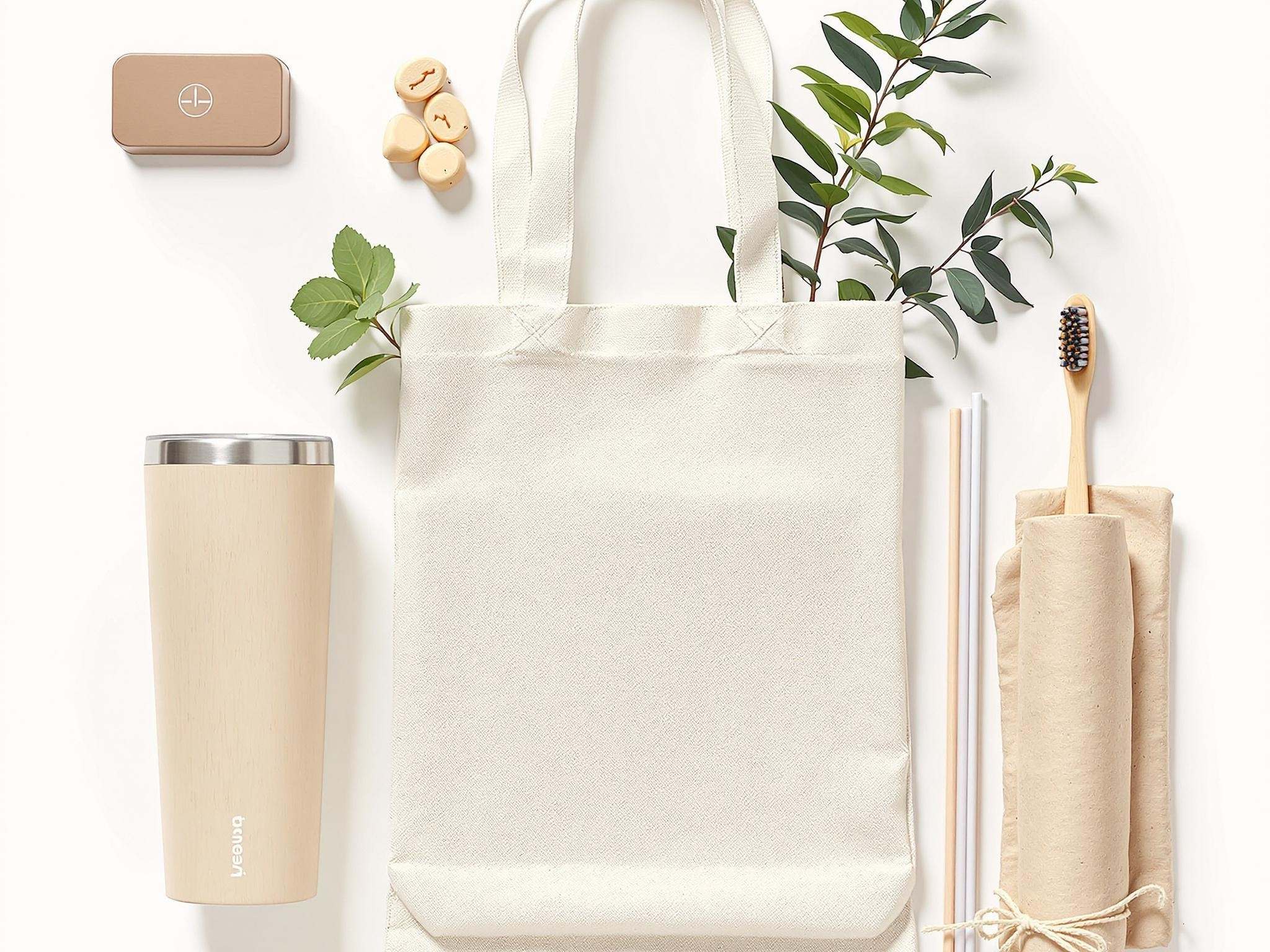 "친환경 라이프스타일 - 텀블러, 에코백 등 다양한 친환경 생활용품"