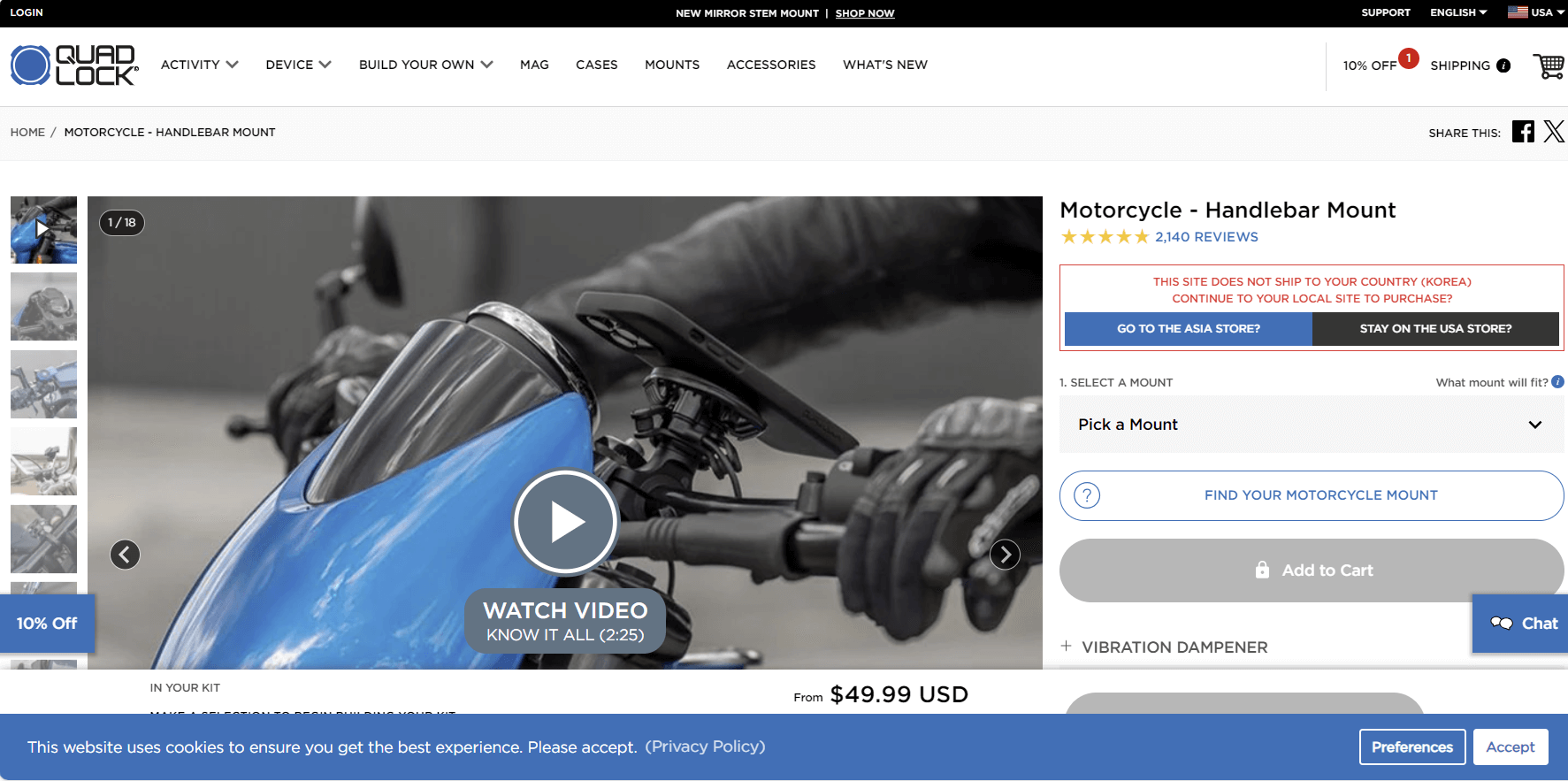 Quad Lock Bike Mount