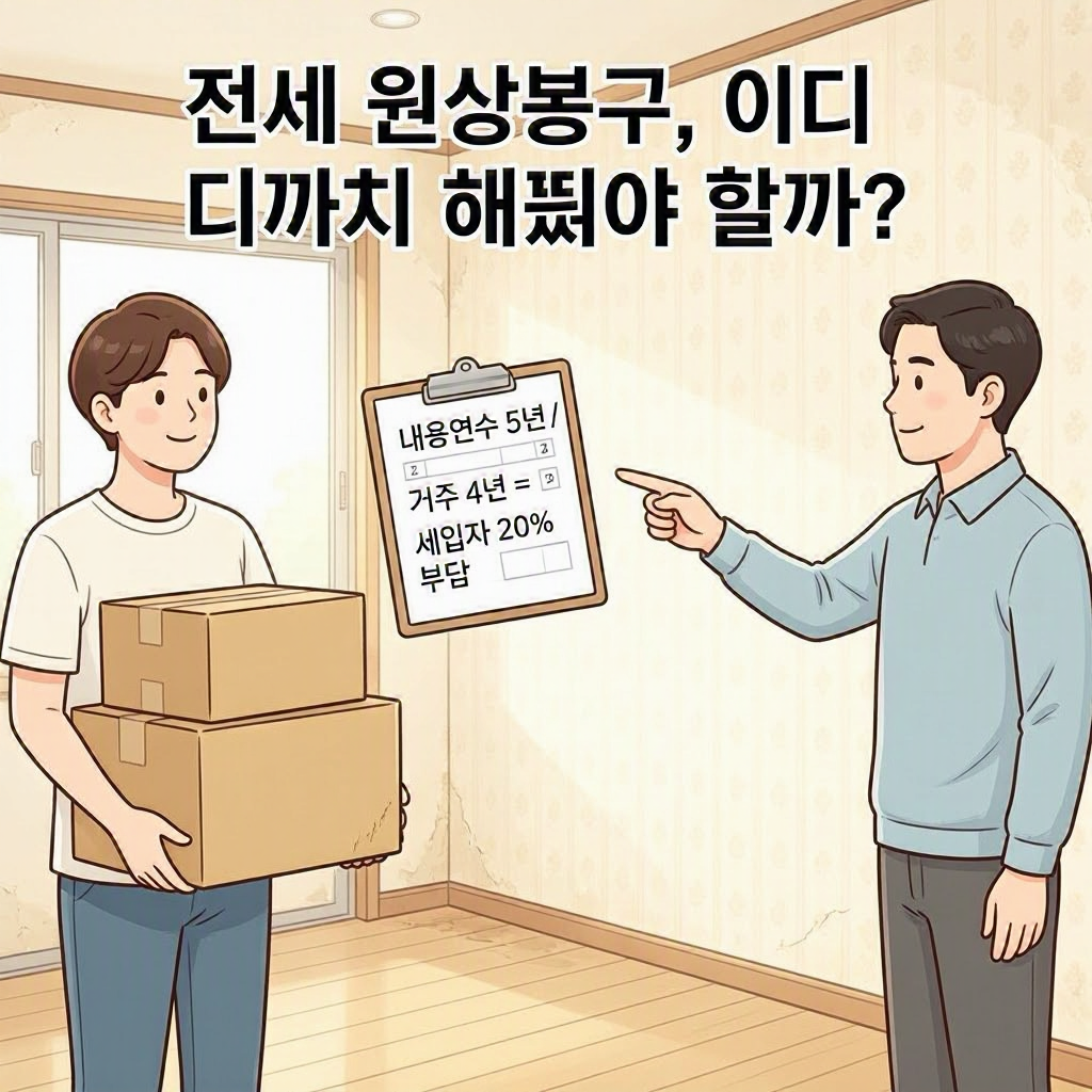 전세 원상복구 분쟁 - 세입자 도배 장판 비용 부담 기준과 감가상각 계산법 안내