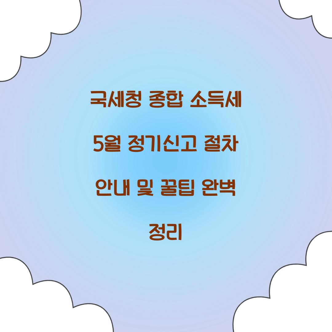 국세청 종합 소득세 5월 정기신고 절차 안내