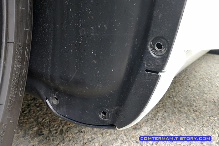 테슬라 모델3 하이랜드 운전석 휠하우스 핀 제거