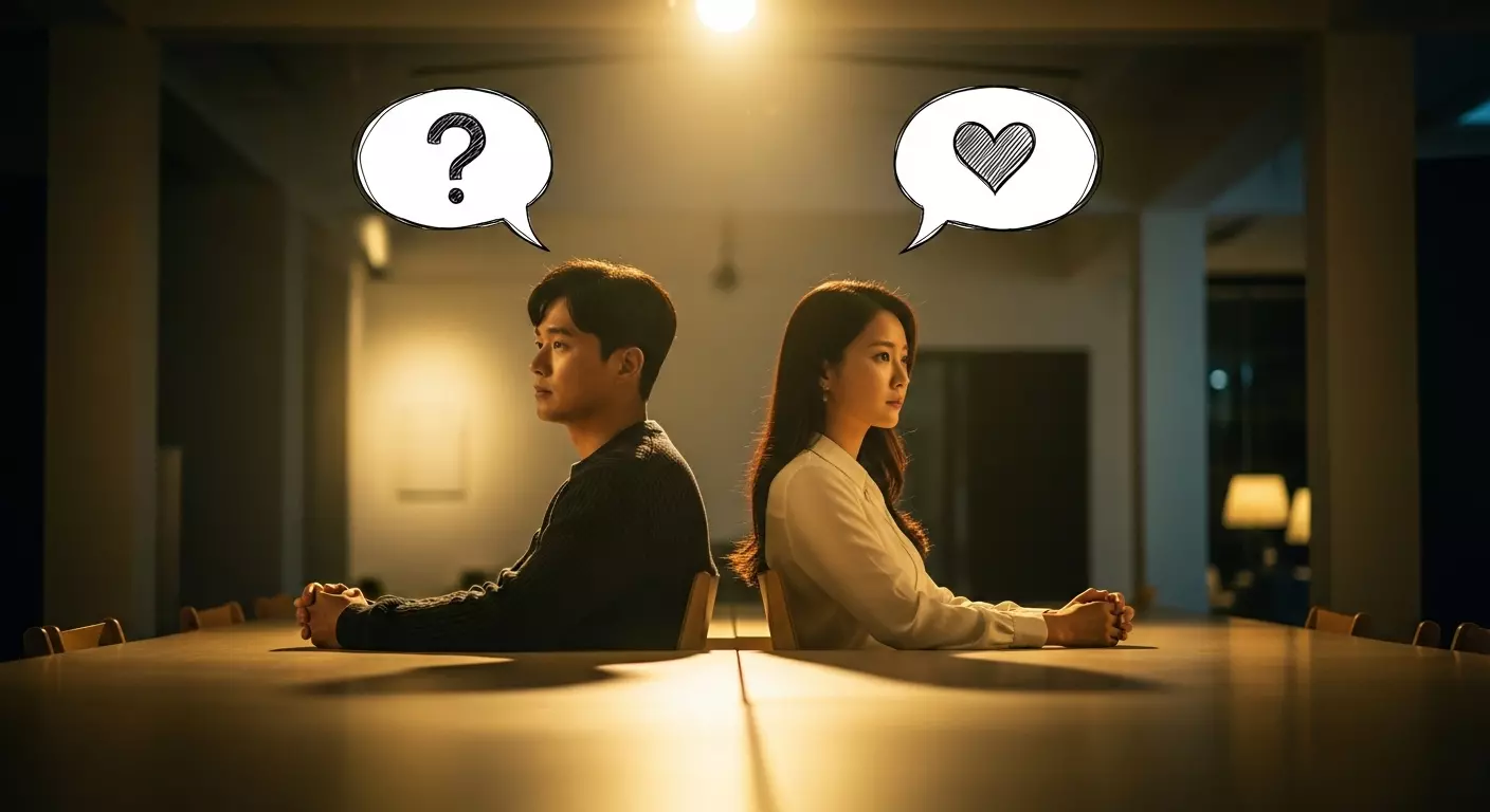 남녀 사이의 오해를 표현한 이미지