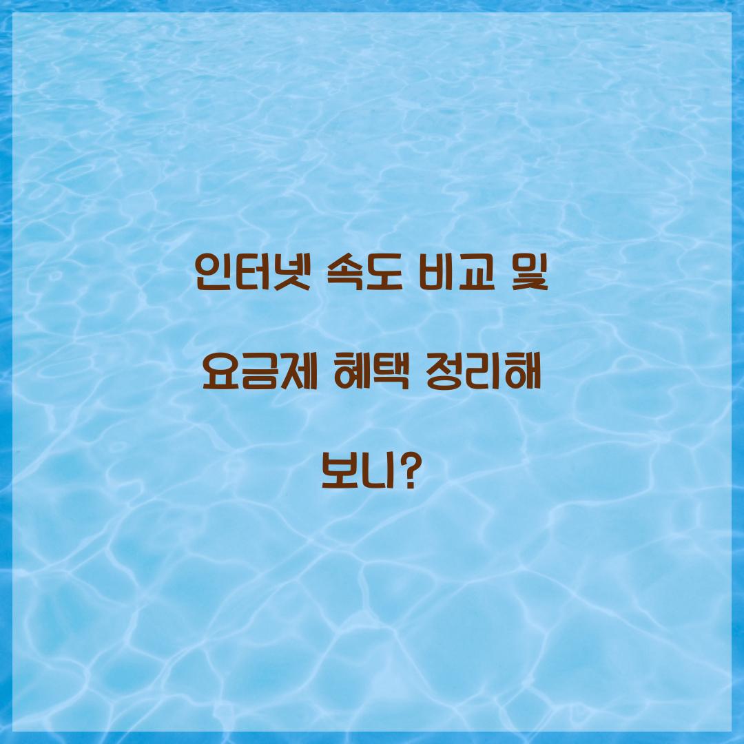 인터넷 속도 비교