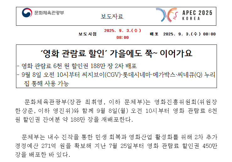 정부영화할인쿠폰 2025: 2차 무비 할인권 신청·사용 완전 정리