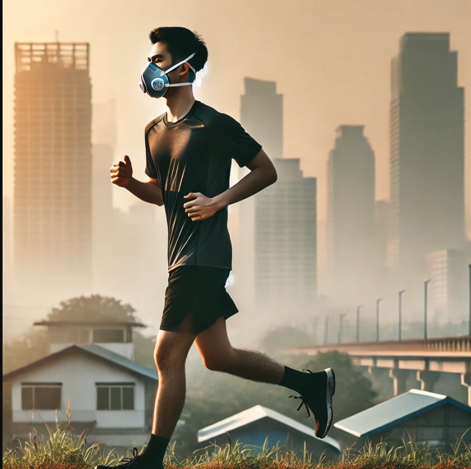 미세먼지 속 러닝 그림