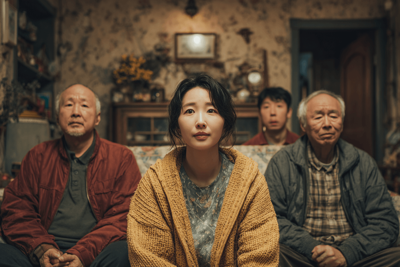 카메라를-바라보고-있는-가족-이미지