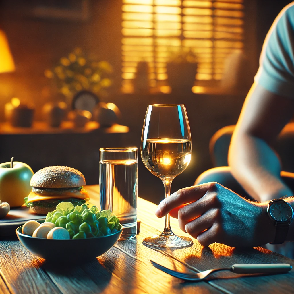 건강한 음주와 균형 잡힌 라이프스타일을 따뜻하게 표현한 이미지