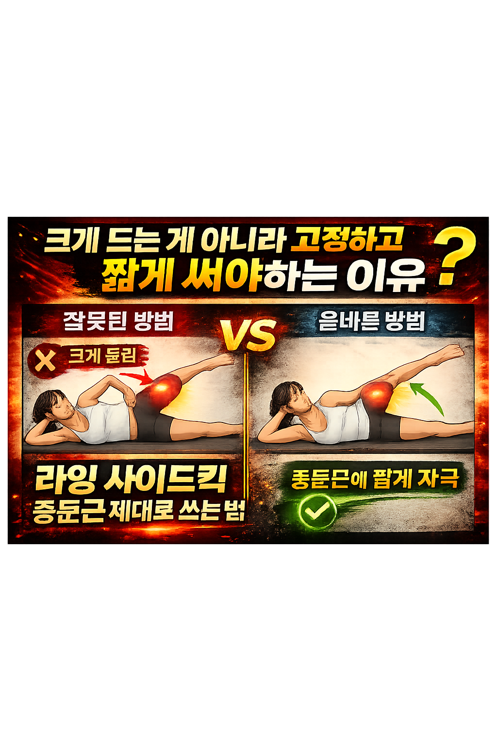 라잉 사이드킥 중둔근 쓰는 방법