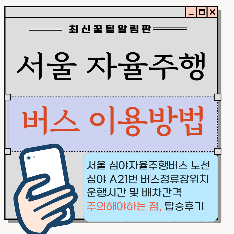 서울 심야 자율주행 버스 노선, 정류장 위치, 주의해야 하는 점