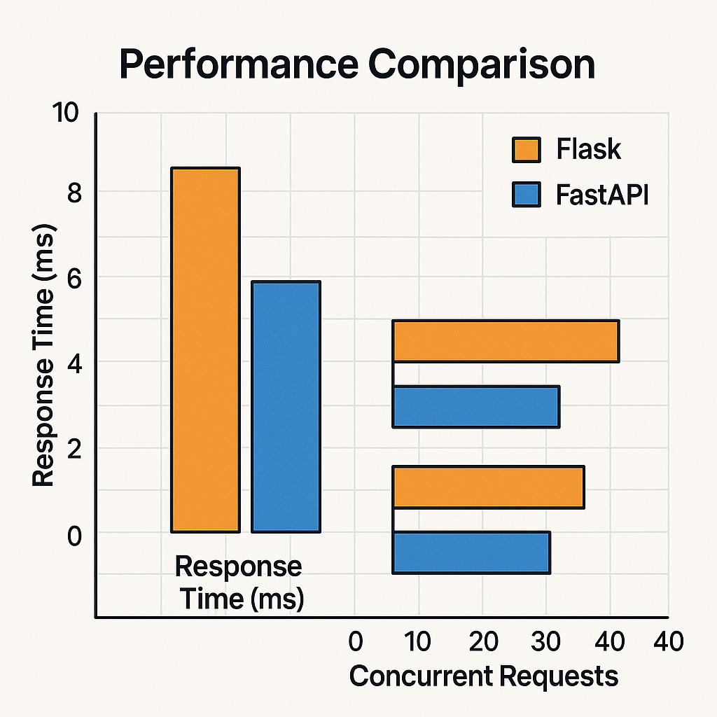 Flask vs FastAPI 성능 비교 차트