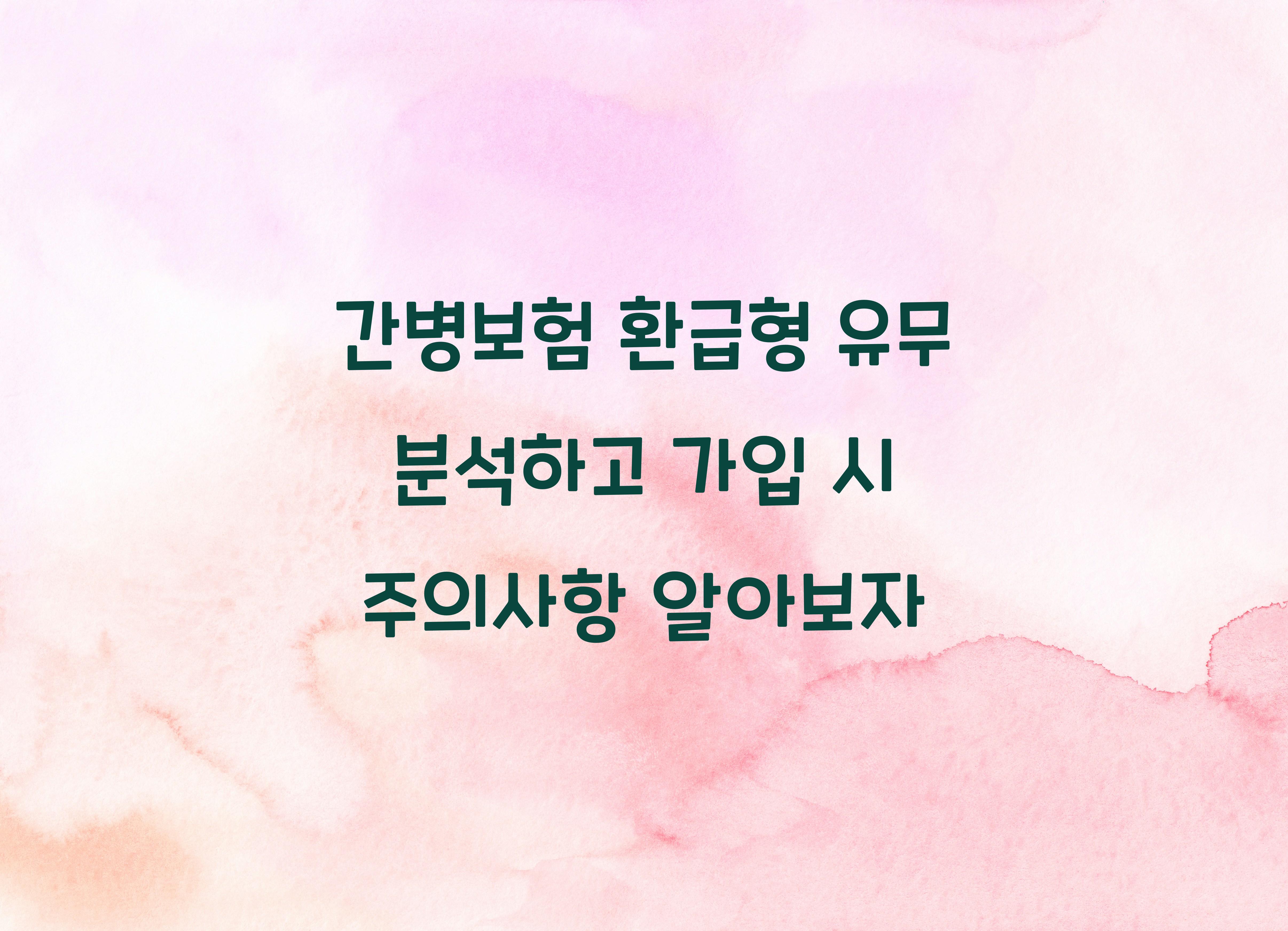 간병보험 환급형 유무