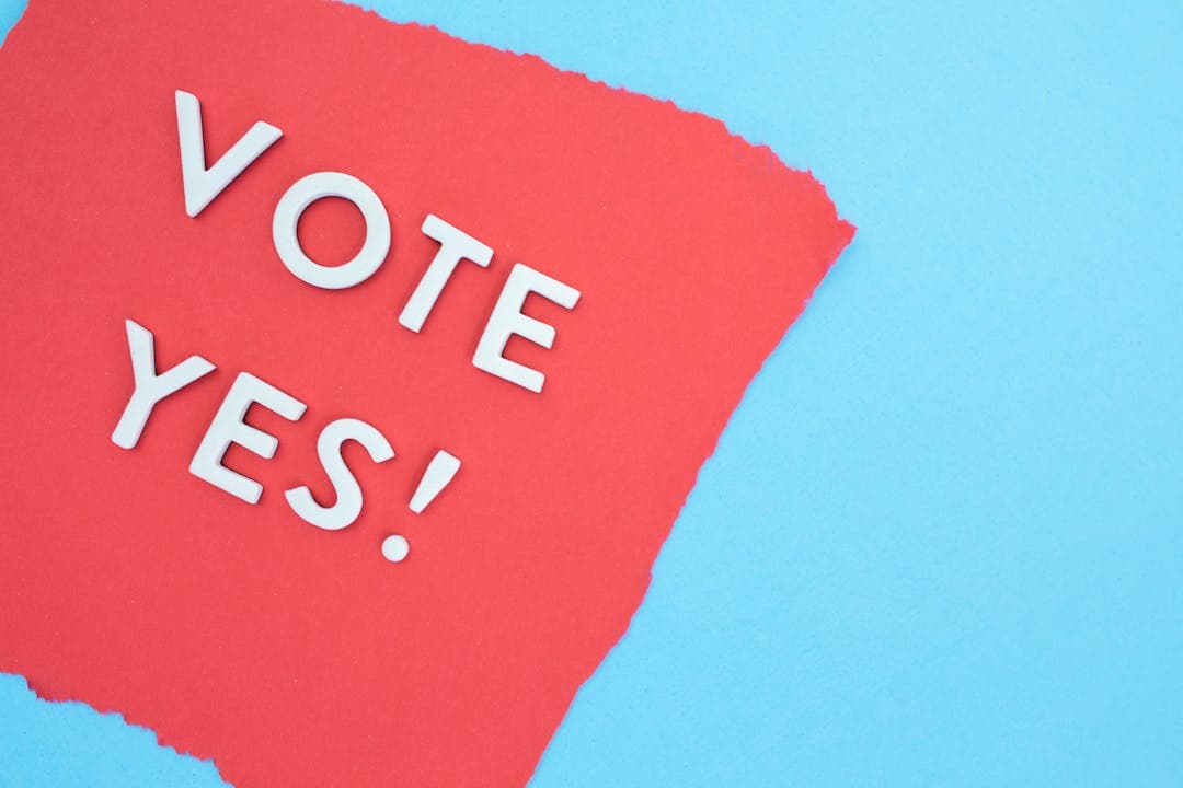 VOTE YES! 문구가 적힌 투표 촉구 이미지