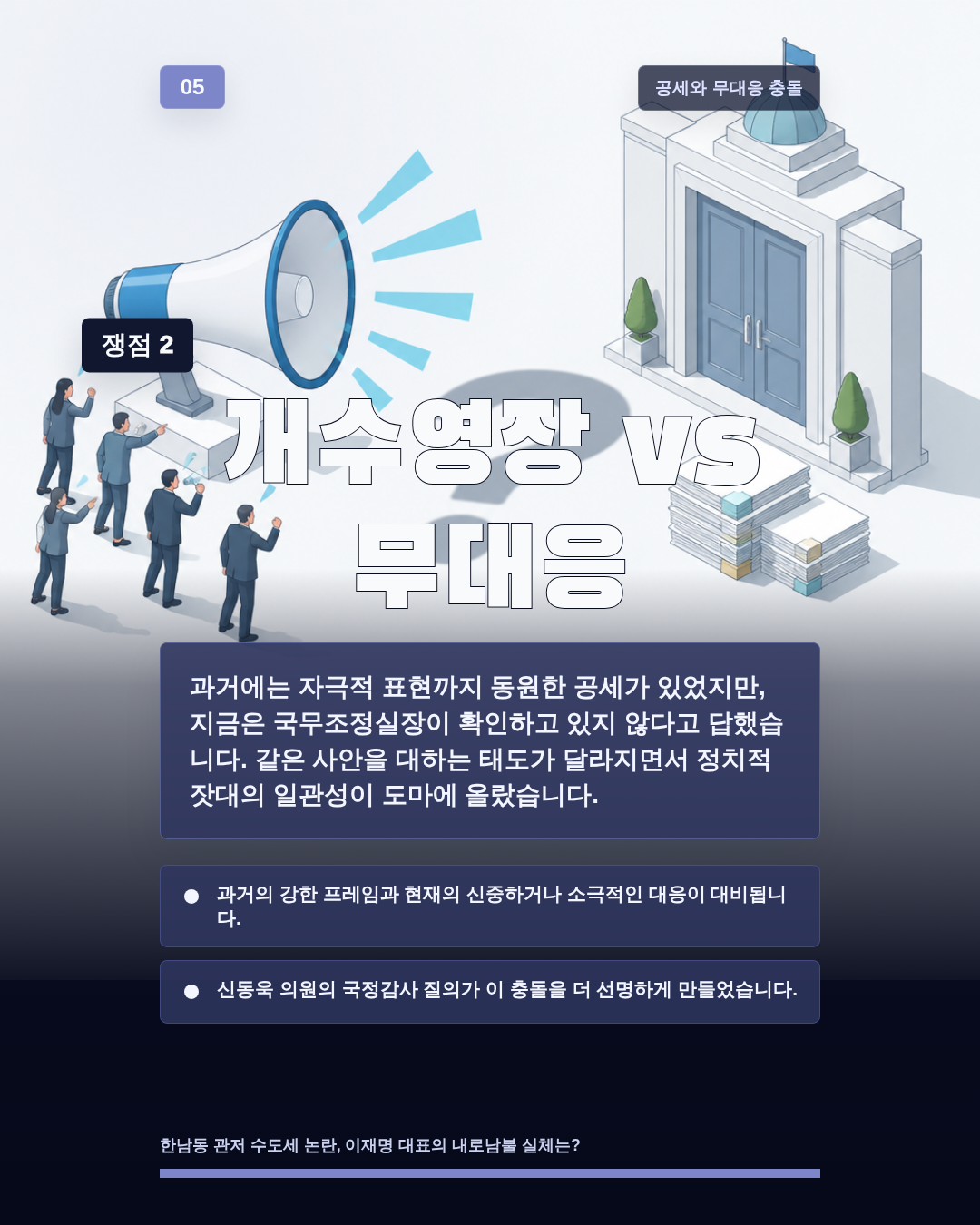 개수영장 vs 무대응
