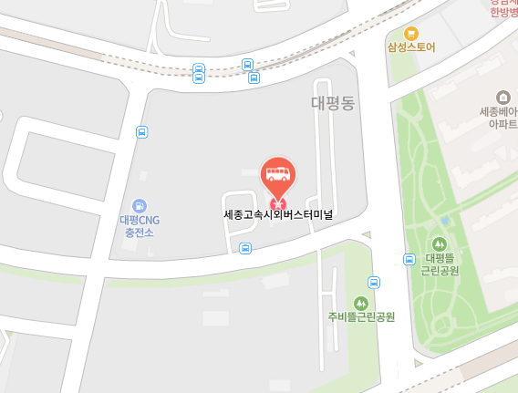 세종고속시외버스터미널 위치-지도