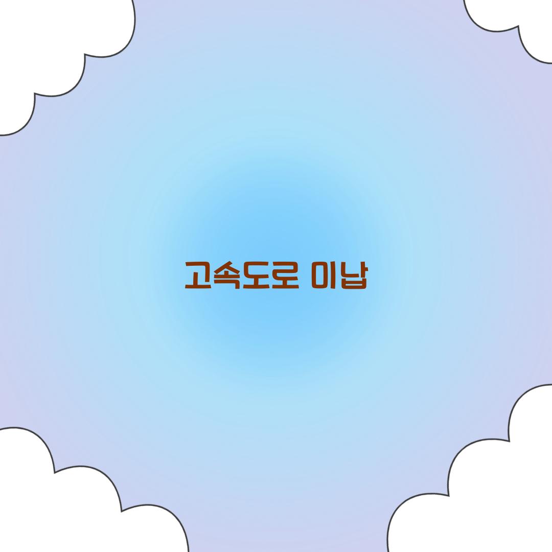 고속도로 미납