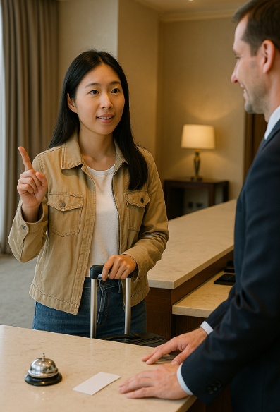 호텔에서-체크인하는-장면