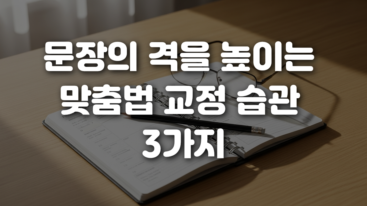 문장의 격을 높이는 맞춤법 교정 습관 3가지