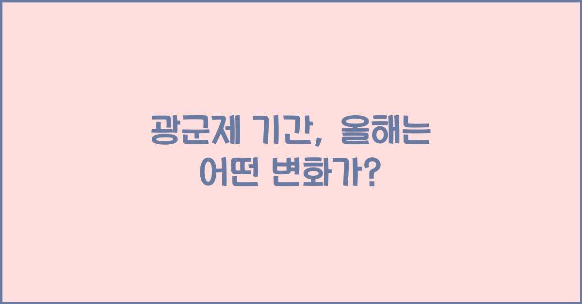 광군제 기간