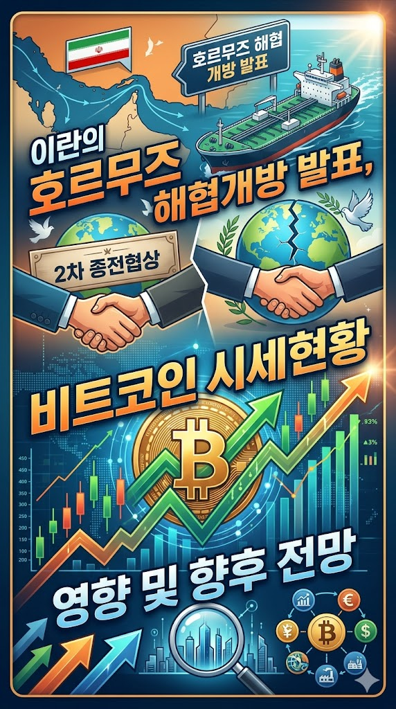 이란의 호르무즈 해협 개방 발표, 2차 종전협상과 비트코인 시세 현황, 영향 및 향후 전망