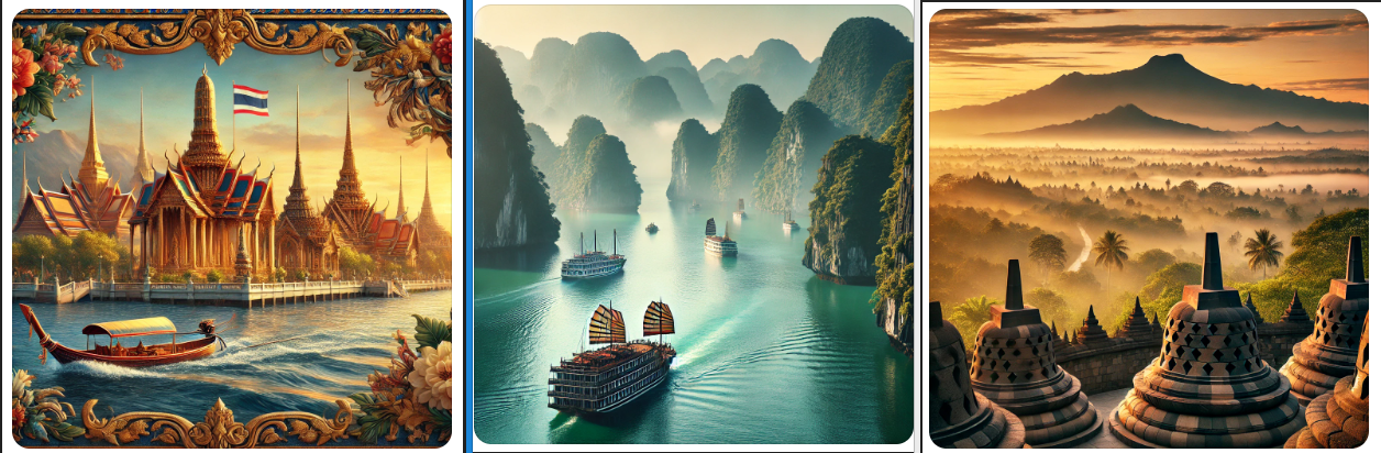 태국,베트남,인도네시아 이미지
