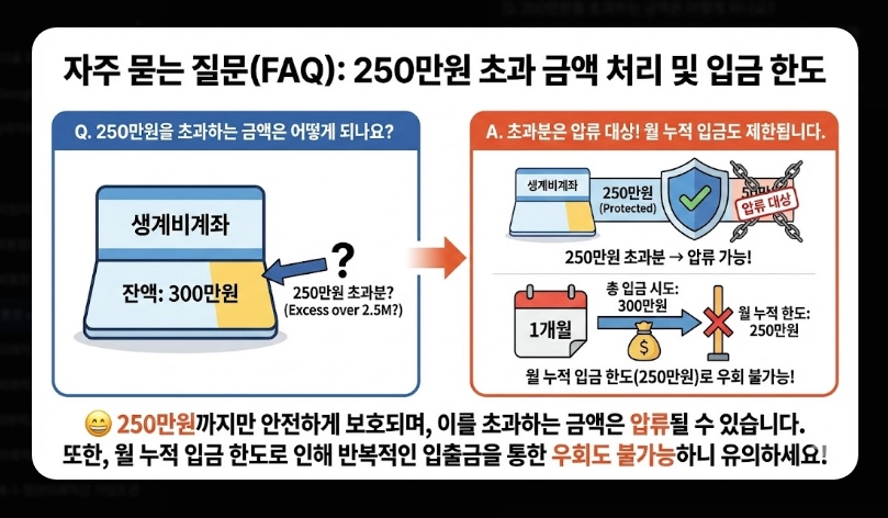 일반통장 vs 압류방지통장 차이 보호 금액 및 개설 조건 비교표 (2026년)