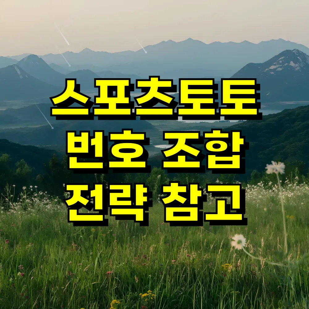 스포츠토토 번호 조합 전략 참고