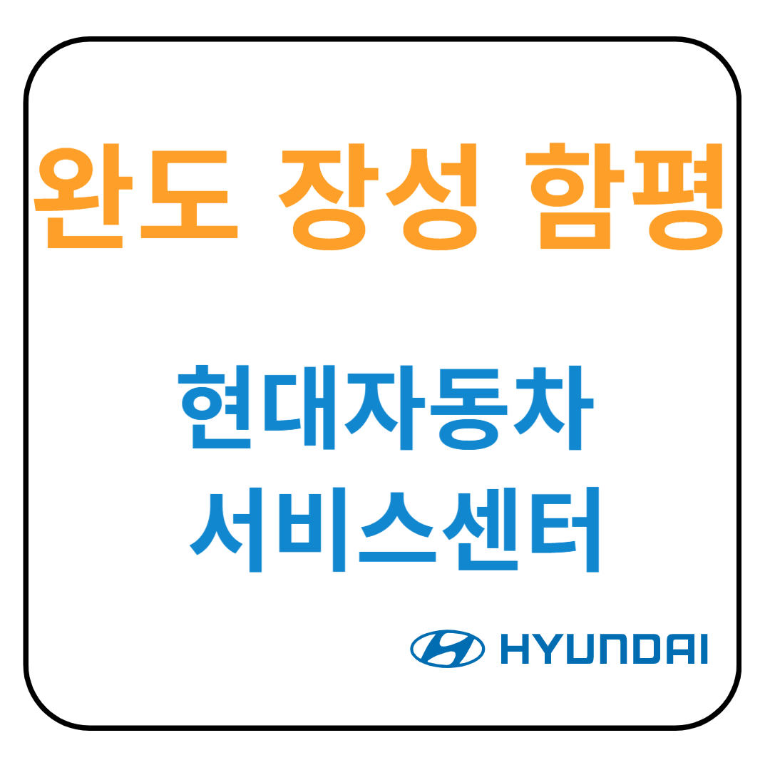 전라남도(완도,장성,함평) 현대자동차 서비스센터(블루핸즈)위치, 예약, 수리가능 서비스 안내