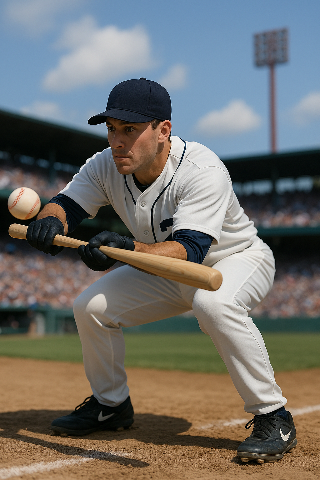 야구 번트에 관한 사진