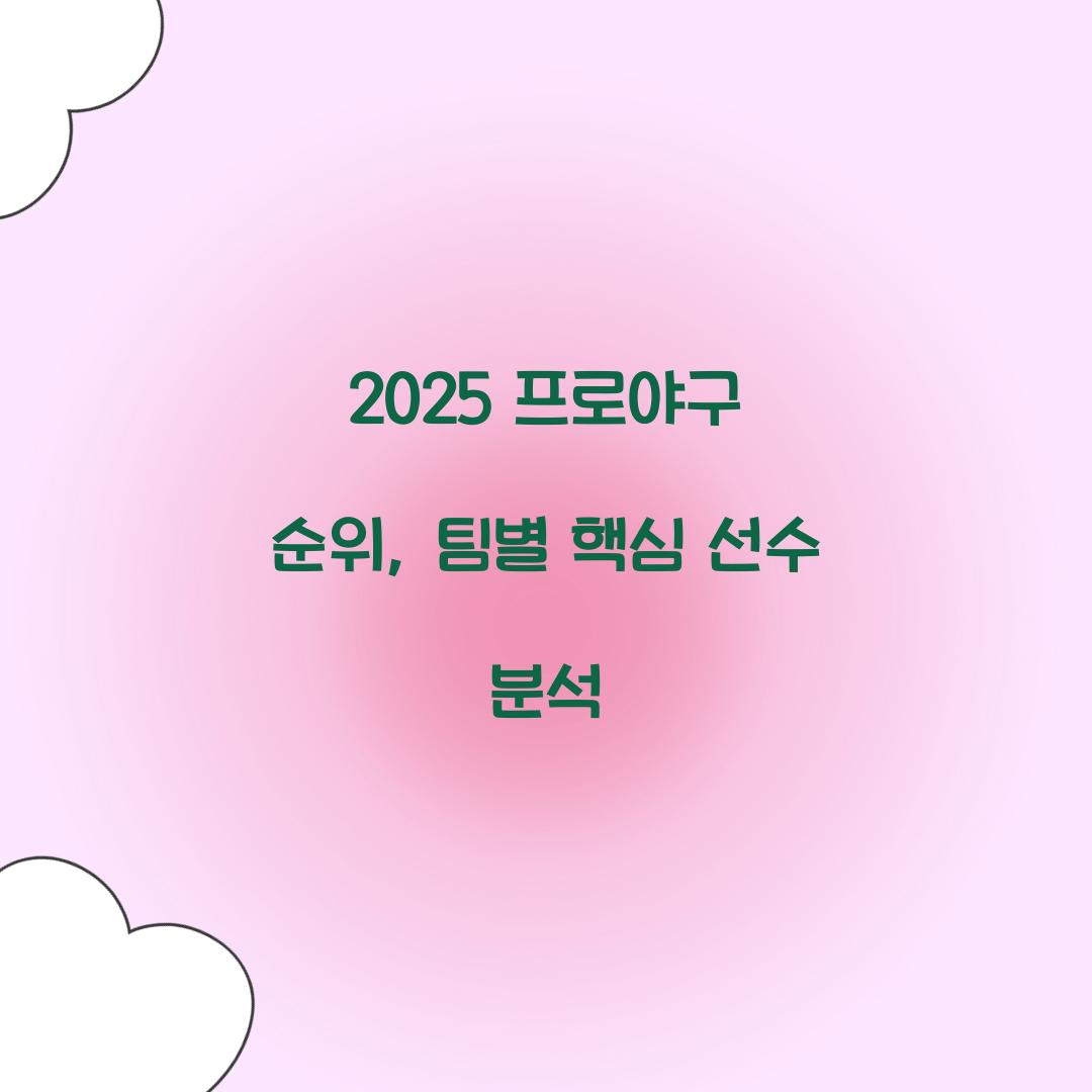2025 프로야구 순위