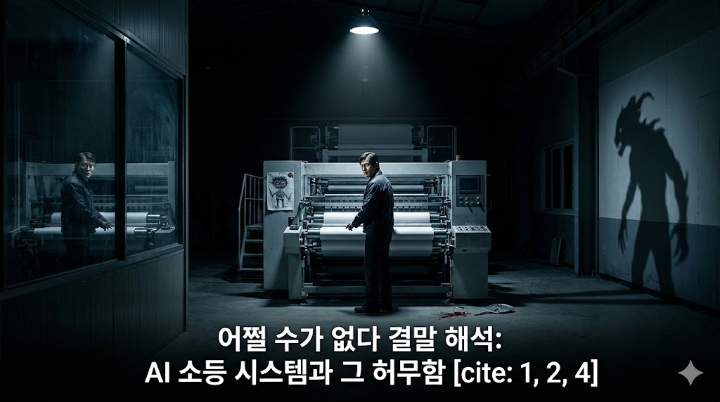 어쩔 수가 없다 결말 해석의 핵심인 AI 소등 시스템과 그 허무함을 담은 상징적인 스틸컷