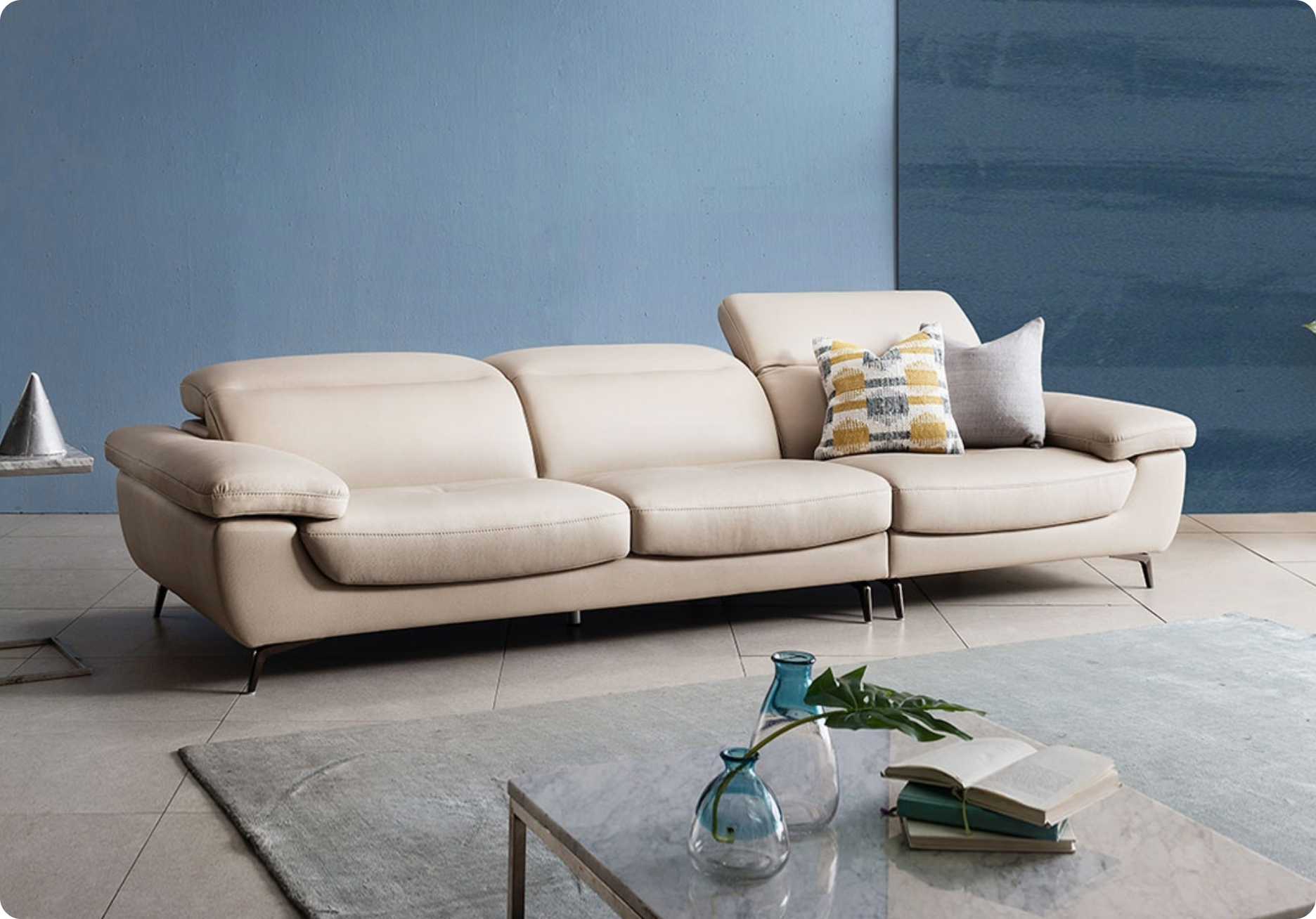 자코모 르네 4인 기능성 천연면피 소가죽