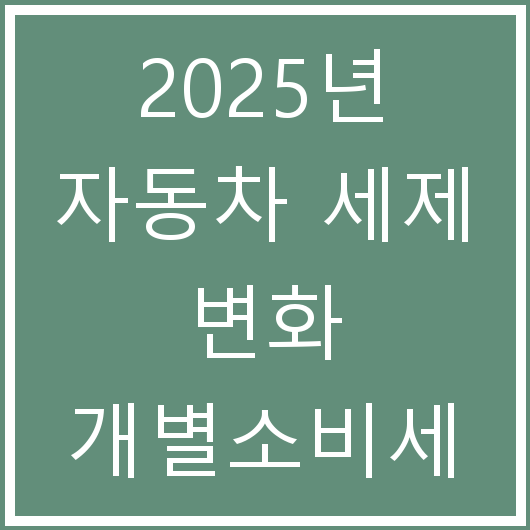 2025년 자동차 세제 변화 개별소비세 인하와 친환경차 혜택