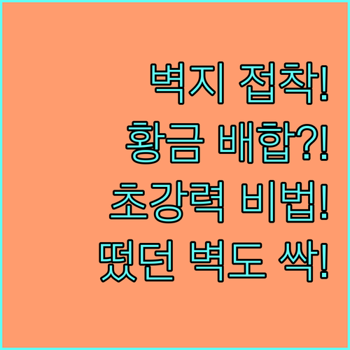 합지 실크 벽지 도배풀 접착력 극대화..