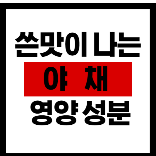 쓴맛이 나는 야채의 영양성분