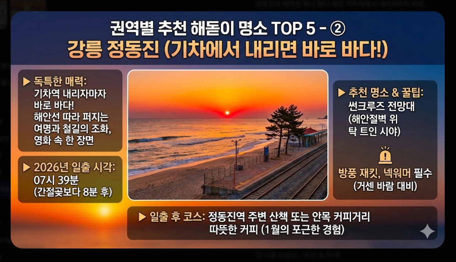 2026년 1월 1일 해돋이 시간 전국 총정리