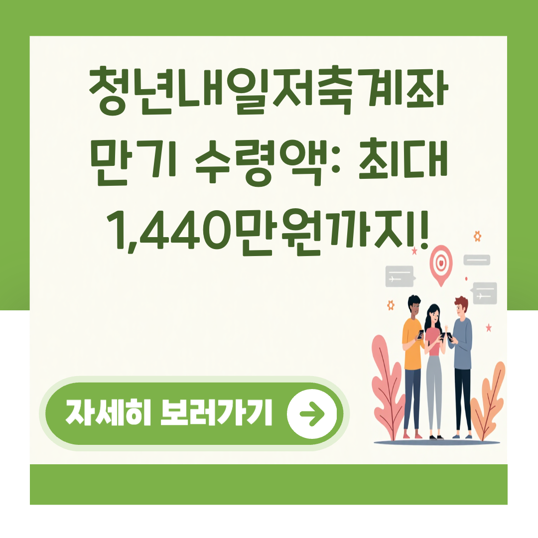 청년내일저축계좌 만기 수령액: 최대 1,440만원까지! 대표 이미지