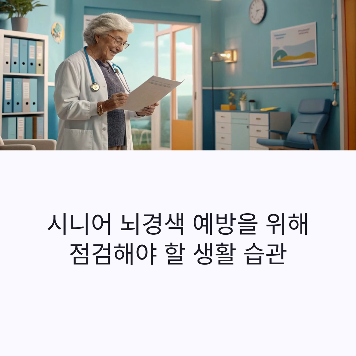 시니어 뇌경색 예방을 위해 생활 습관을 점검하는 모습
