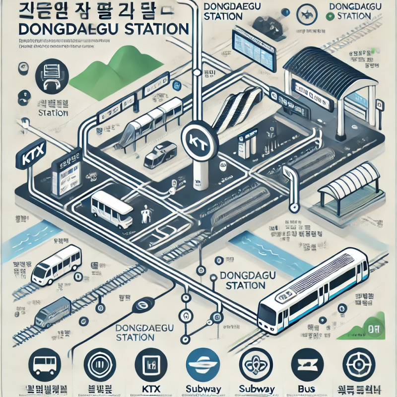 동대구역 KTX와 지하철&amp;#44; 버스 환승 안내도