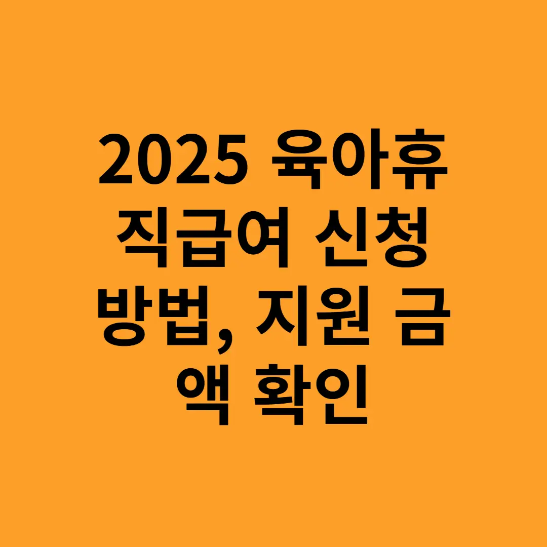 2025 아빠 육아휴직급여 신청 방법, 지원 금액 확인