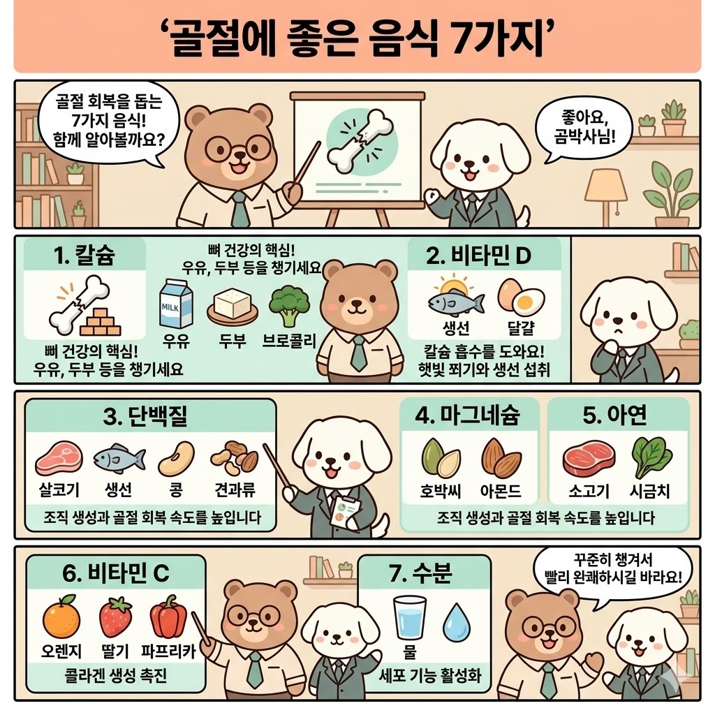 골절에 좋은 음식 7가지 뼈 회복 속도를 높이는 식단 관리법