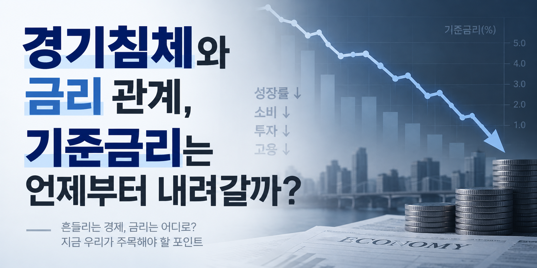 경기침체와 금리 관계, 기준금리는 언제부터 내려갈까?