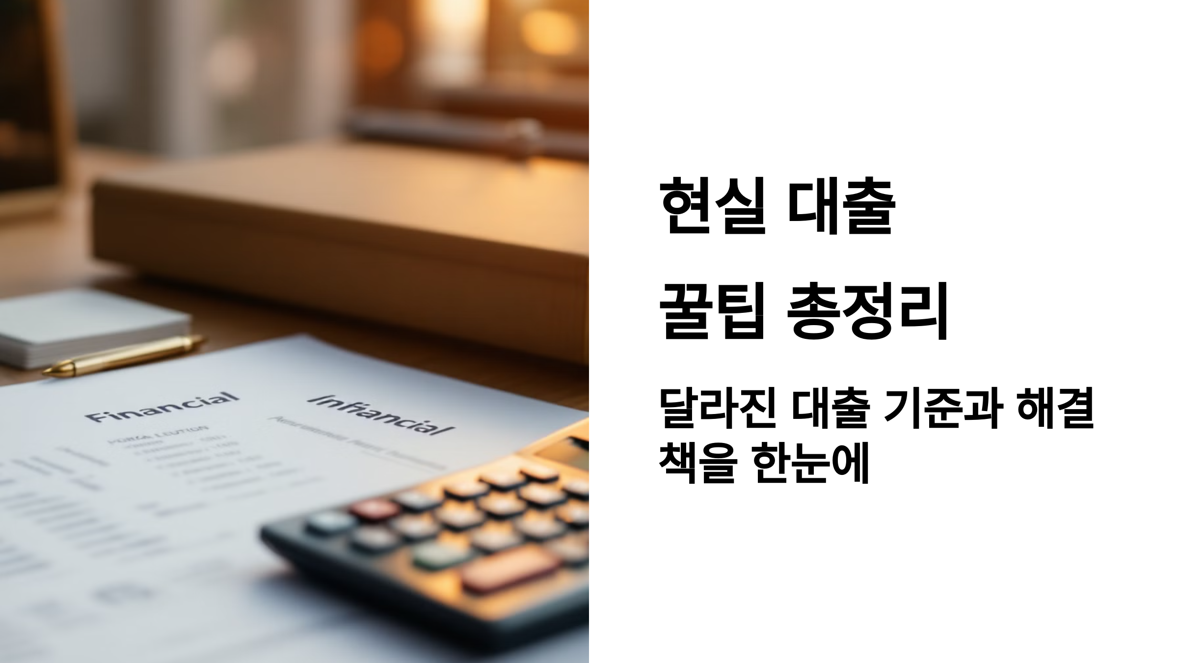현실 대출 꿀팁 총정리 달라진 대출 기준과 해결 책을 한눈에